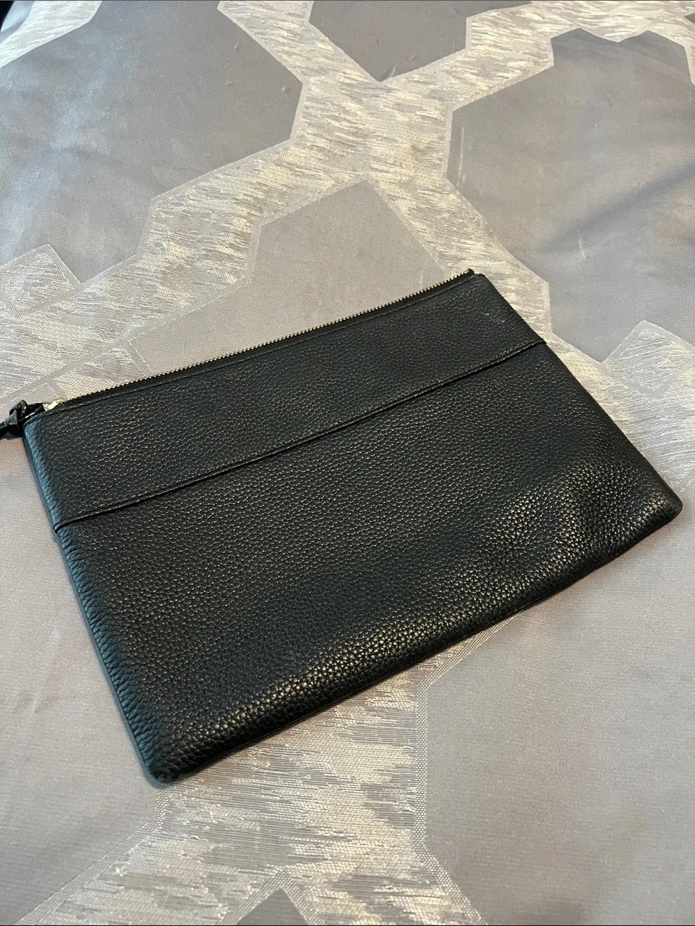 kate spade Black Pebbled Leather Toiletry Pouch